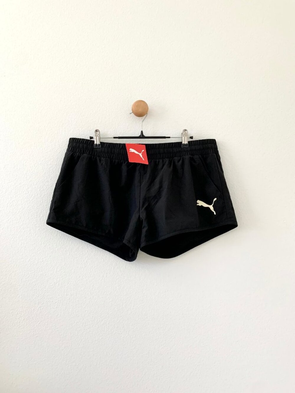 ❤️ 3/50 Puma Black Athletic Running Sport Regular Fit Shorts Large